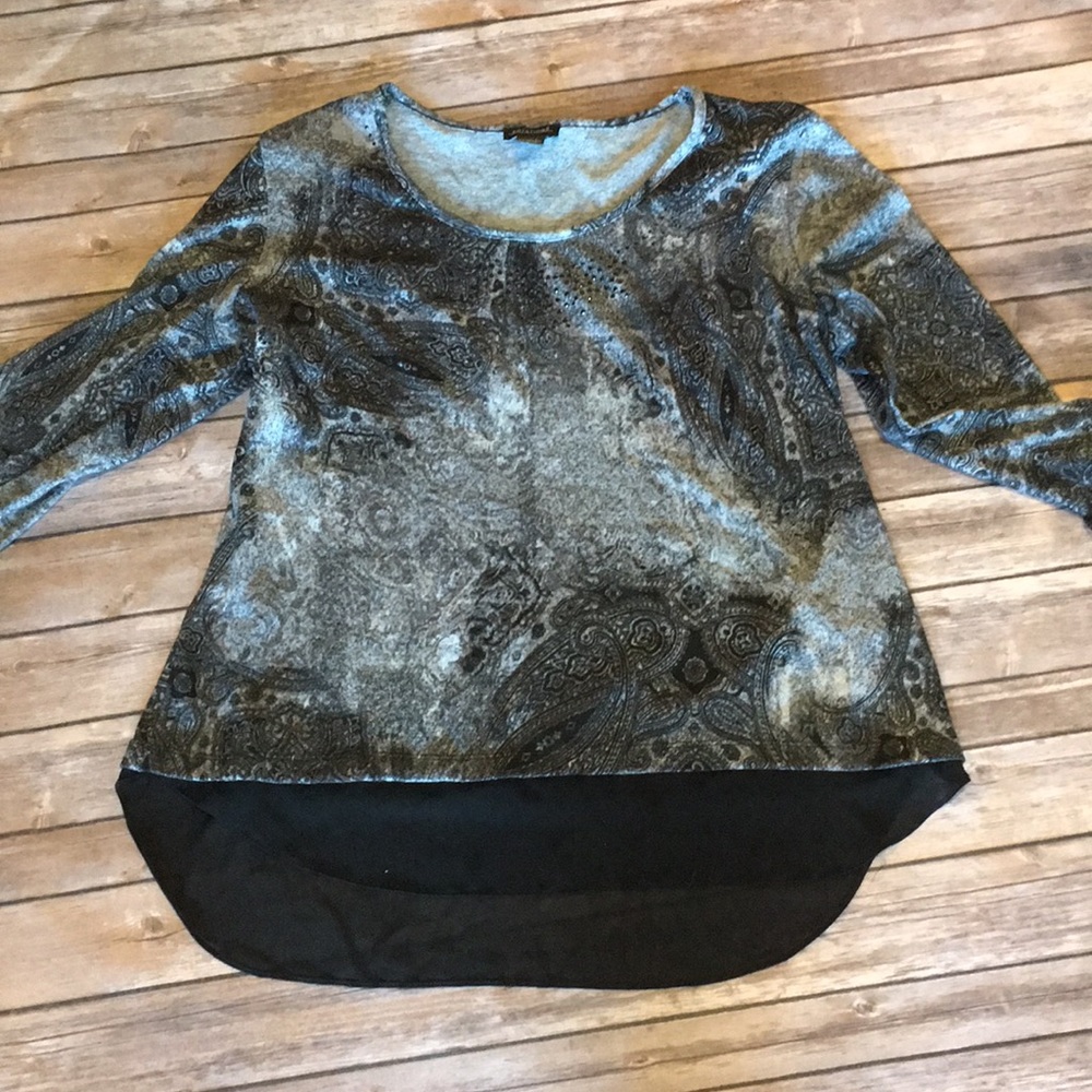 Notations XL Embellished 3/4 sleeve Blouse